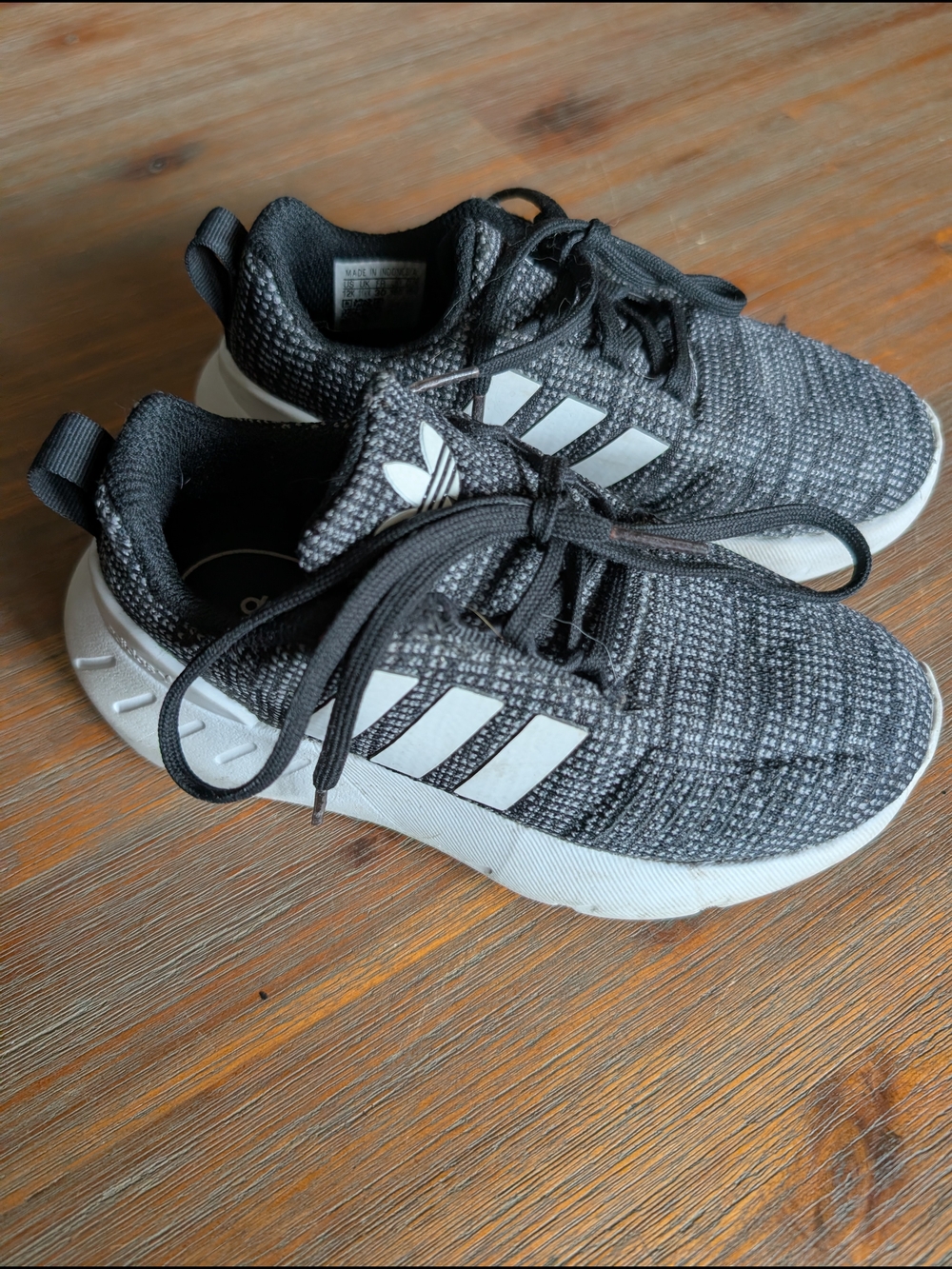 Adidas Kids Black Knit Athletic Sneakers